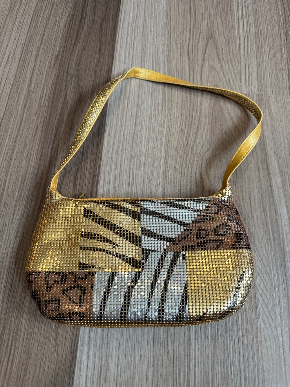 Gold Mosaic Sequin Shoulder Bag